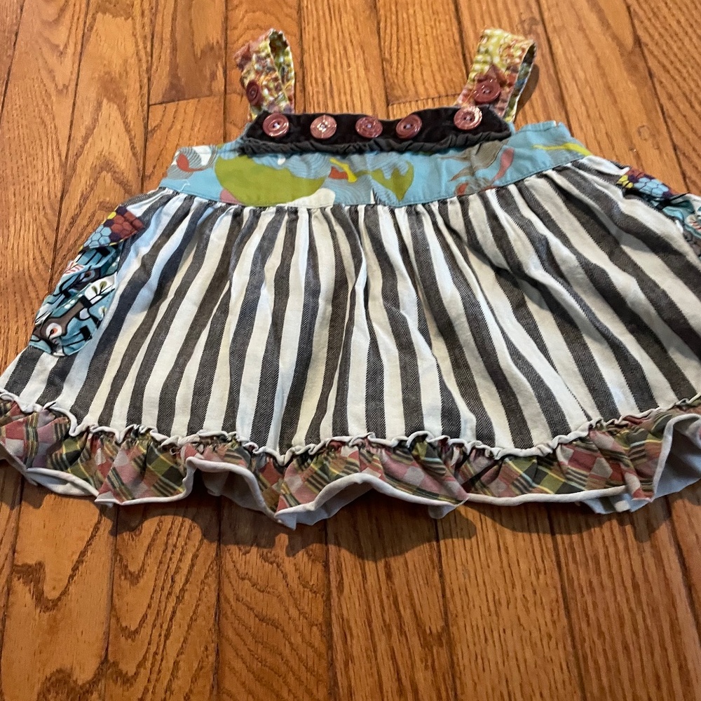 Matilda, Jane, dress stripes and floral pattern size 12 months, Matilda, Jane